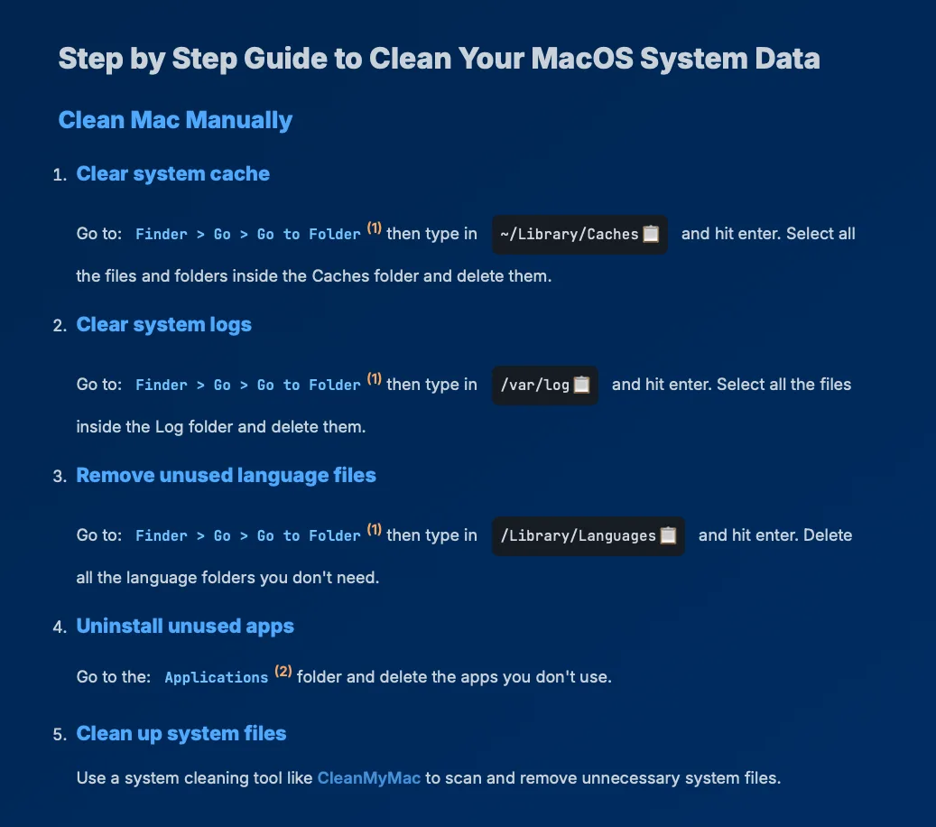 Clean My Mac Guide — HTML project screenshot