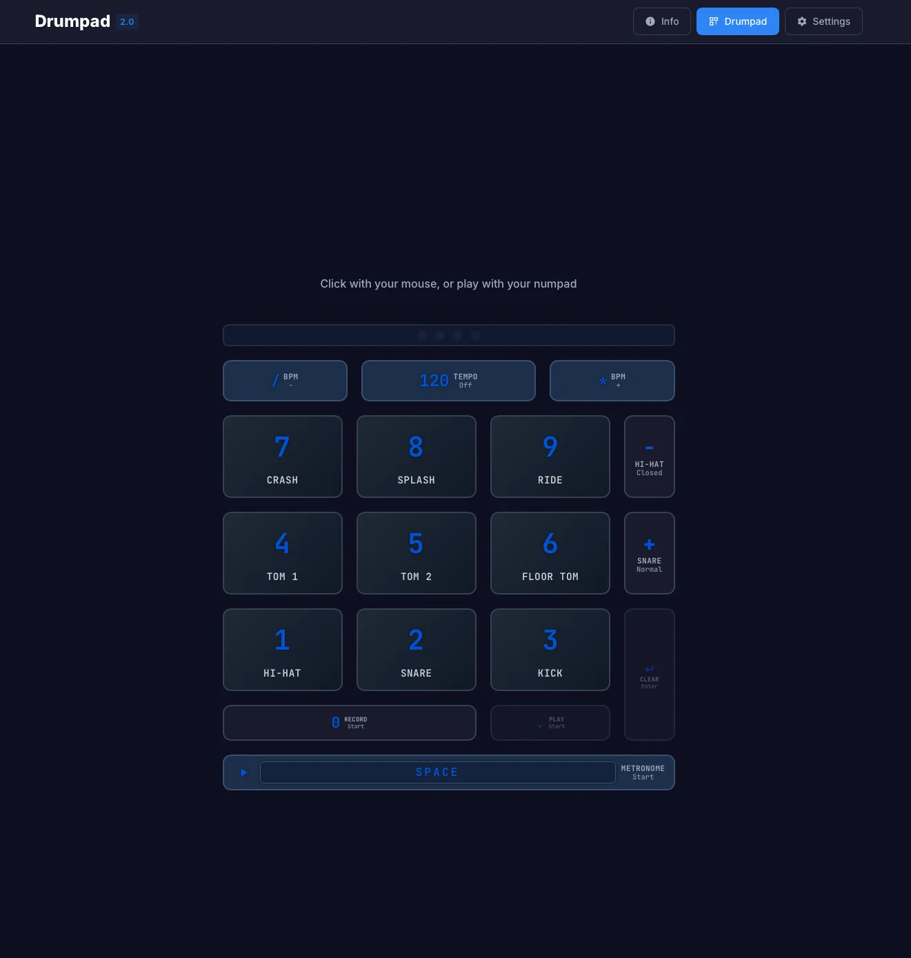 Drumpad 2.0 — Vue.js project screenshot